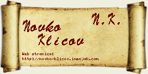 Novko Klicov vizit kartica
